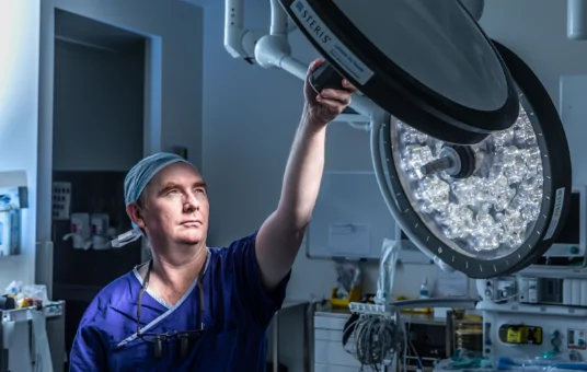 on the day of Deep Brain Stimulation surgery